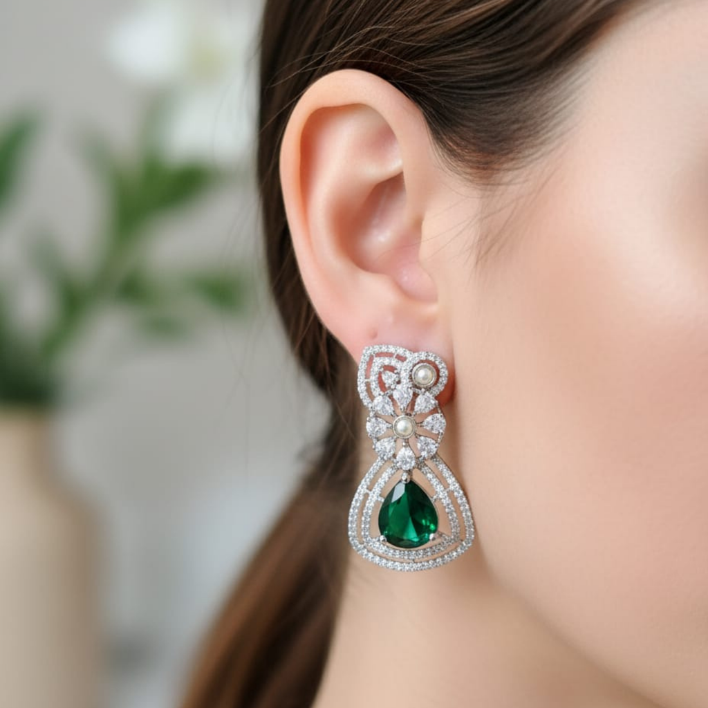 Elegant Gem Drops Earrings