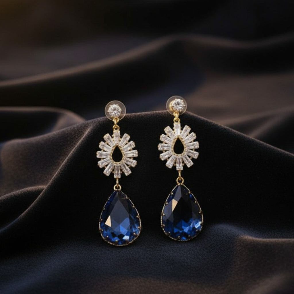 Sapphire Sunburst Drops